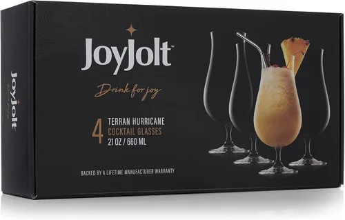 Miniatura 4 de JoyJolt Terran - Vasos de piña colada, vasos de cóctel de huracán de primera calidad fabricados en Europa, juego de bebidas de cristal de 21 onzas