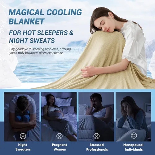 Miniatura 3 de Manta refrescante que te mantiene fresca en el verano caluroso, manta de tamaño individual o bebé de 51 x 67 pulgadas para adultos, niños y bebés