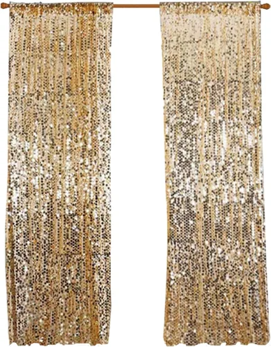Miniatura 5 de Cortinas de Telón de Fondo de Lentejuelas de Oro Grande Payatte de 18MM, Cortinas de Telón de Fondo de Lentejuelas para Acción de Gracias, Navidad
