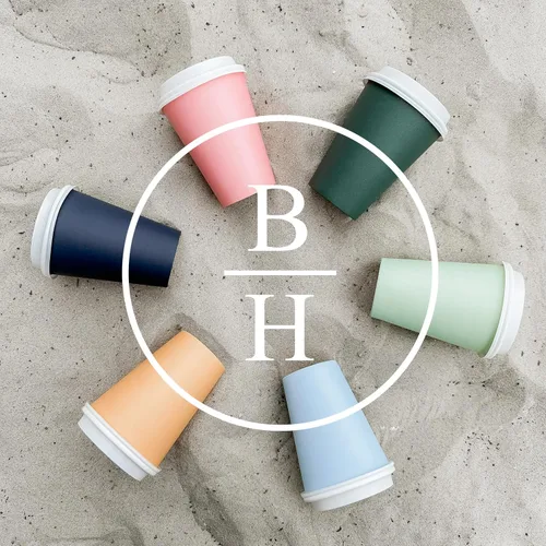 Miniatura 6 de BrewHouse - Tazas de café desechables con tapas, 12 onzas, tazas de café de papel de lujo con tapas, 25 unidades, color verde
