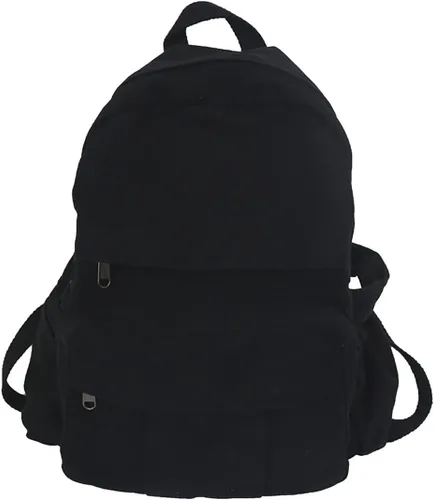 GAXOS Mochila para laptop para mujer, mochila de lona de viaje para mujer, mochila estética vintage para la escuela, Negro, Mochilas de mochila