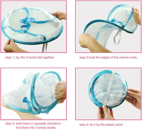 Miniatura 7 de Fashion & Lifestyle Secador colgante de suéter de gran tamaño, estante de secado plegable de 3 niveles, colgador de ropa de malla plana para secar