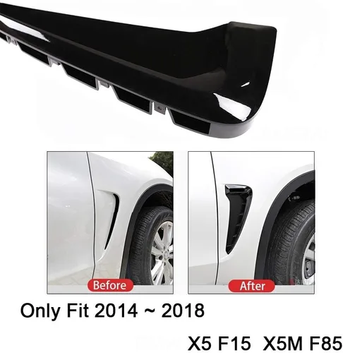 Miniatura 3 de 2 piezas para BMW X5, rejilla de ventilación lateral F15 X5M F85, calcomanía de ABS con orificios en malla para guardabarros lateral, rejilla