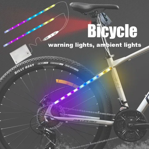 Miniatura 5 de 2 tira eléctrica LED bicicleta scooter luces noche ciclismo colorido lámpara impermeable seguridad monopatín scooter luces