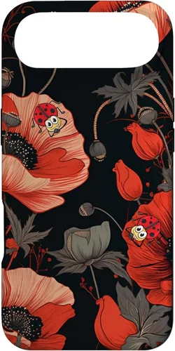Miniatura 26 de Funda para iPhone 11 Poppy Flower Ladybug Red & Black