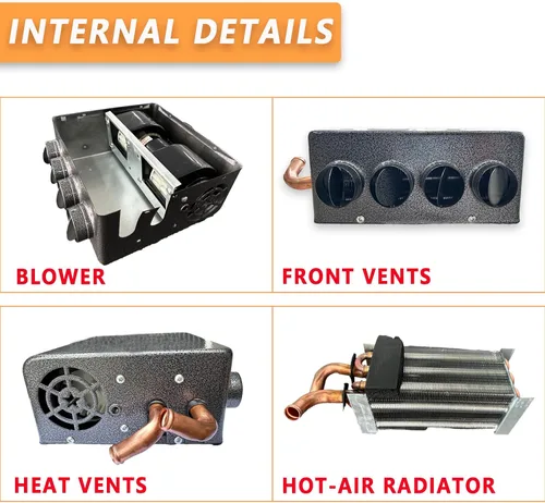 Miniatura 6 de XuSha Calentador de ventilador universal de 8000 BTU, 4 puertos, 12 voltios, calentador de aire, diésel, portátil, de bajo perfil, calentador