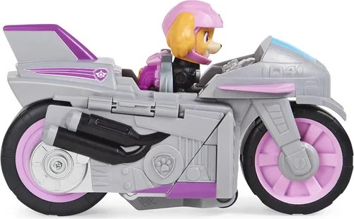 Miniatura 4 de Paw Patrol, Moto Pups Deluxe de Skye, vehículo de motocicleta de tracción que hace piruetas y figura de juguete