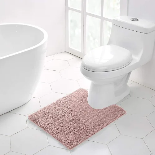 Miniatura 223 de Walensee Alfombra de baño antideslizante (24x17 pulgadas, rosa polvoriento) absorbente de agua, súper suave, lanuda de felpilla, lavable a máquina