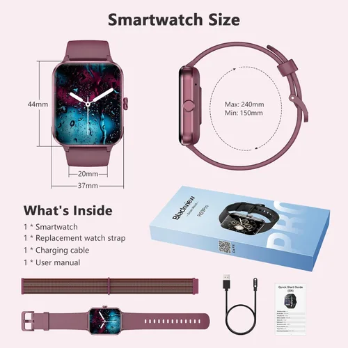 Miniatura 7 de Blackview 2026 Fitness Tracker (Answer/Make Calls), Smart Watch for Men and Women with Heart Rate/SpO2/Sleep Monitor/2 Straps, 100+ Sports Modes
