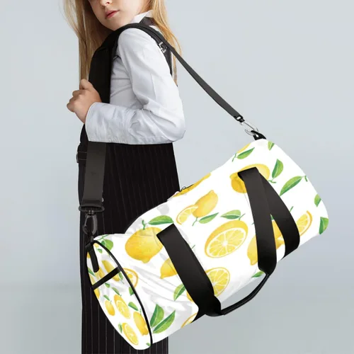 Miniatura 3 de Bolsa de lona de limón en rodajas con correa de hombro desmontable, bolsa de gimnasio deportiva para estudiantes, bolsa deportiva de 17.6 x 9 x 9