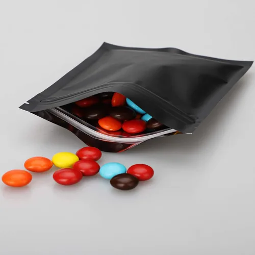 Miniatura 4 de 100 bolsas a prueba de olores de 4 x 6 pulgadas, bolsas resellables de Mylar de doble cara, color negro mate