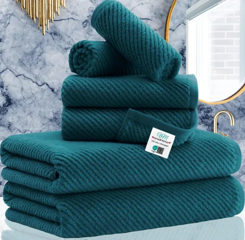 Miniatura 31 de VOOVA & MOVAS Toallas de baño amarillas – 100% algodón Secado rápido Peso Gruesas Suave, juego de 6 toallas de baño, 2 toallas grandes de 30