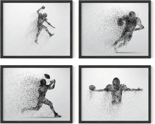 Miniatura 20 de Impresiones artísticas de fútbol americano para pared, juego de 5 (8x10) carteles de fútbol americano sin marco, decoración de sala de fútbol Niños