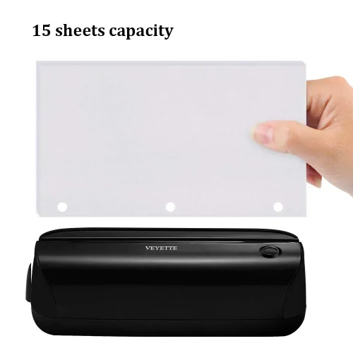 Miniatura 5 de Perforadora de papel eléctrica de 3 agujeros, VEYETTE perforadora de papel con adaptador para oficina, escuela, estudio, capacidad de 20 hojas, CA