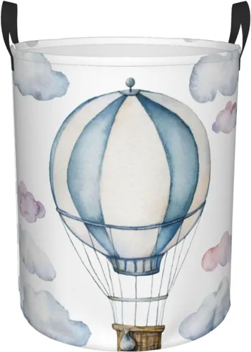 Cesta redonda para colgar la ropa sucia con globos de aire caliente, para juguetes, organizador de ropa, para el hogar, baño, dormitorio, guardería,