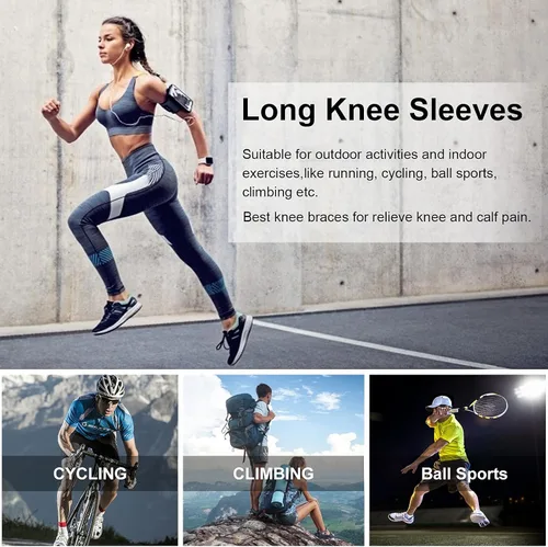 Miniatura 8 de SKDK - Perneras de compresión para proteger piernas y rodillas, para hombres y mujeres, baloncesto, artritis, ciclismo, fútbol, reducir las venas