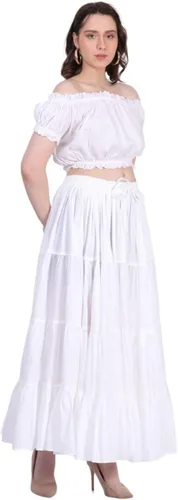 Miniatura 4 de Wevez Falda gitana 25 yardas color liso de algodón para mujer