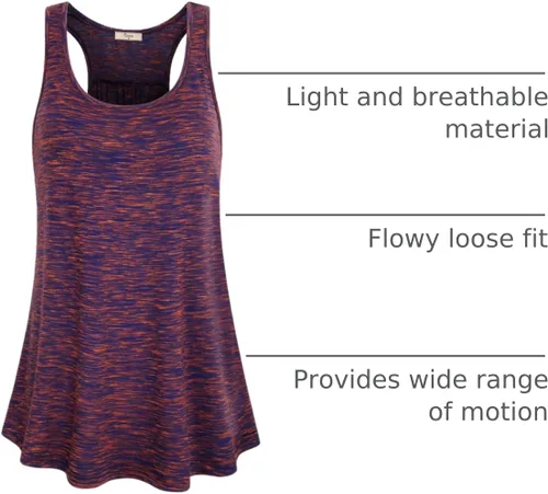 Miniatura 59 de Cestyle - Camiseta sin mangas para mujer, cuello redondo, corte holgado, para entrenamiento