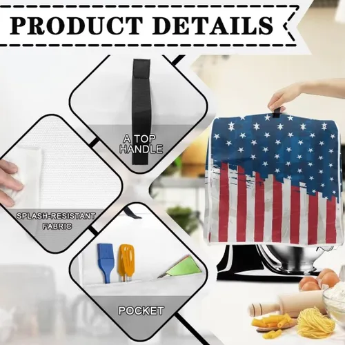 Miniatura 5 de American Flag Kitchen Aid - Funda acolchada para batidora de pie, paquete individual, se adapta a todos los modelos de cabezal inclinable y elevador