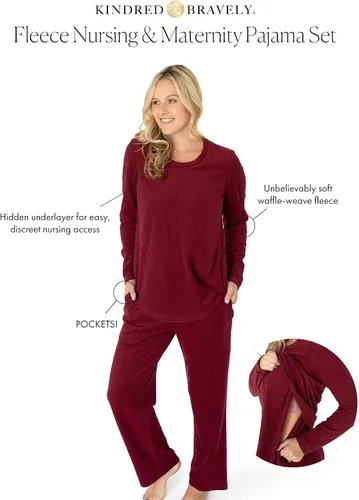 Miniatura 2 de Kindred Bravely Conjunto de pijama de lactancia polar Pijamas de maternidad para lactancia materna