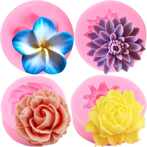Miniatura 12 de ZiXiang Molde de silicona con diseño de flores y orquídeas de plumeria, moldes de fondant de chocolate para decoración de pasteles, pasta de goma