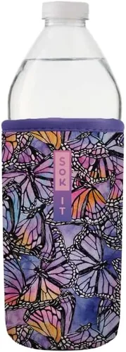 Miniatura 87 de Sok It BotlSok Funda para botella de agua con cubierta de neopreno aislante (Floral abstracto, se ajusta a CamelBak o Nalgene de 12 onzas)