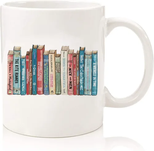 Taza de café con tapa y pajita, vaso de vidrio de 16 onzas con texto en inglés "I'm With The Banned", diseño de libro con texto en inglés "I'm With