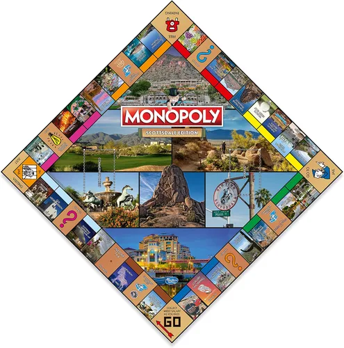 Miniatura 3 de Monopoly Juego de mesa Scottsdale Edition: 2-6 jugadores Juegos de mesa familiares para niños y adultos, juegos de mesa para niños de 8 años