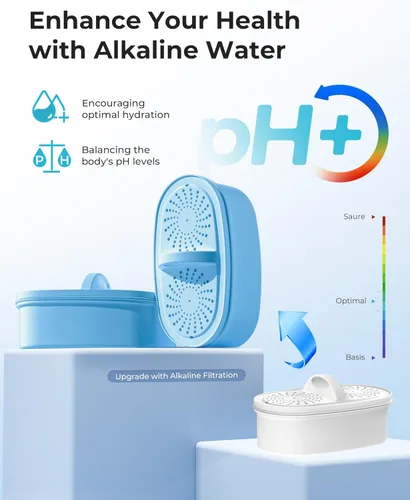 Miniatura 3 de Filtro de agua alcalina de repuesto para todos los sistemas de filtración de jarra y dispensador Waterdrop, se adapta a Waterdrop WD-PF-AL, reduce