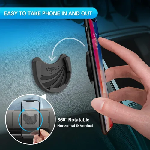Miniatura 3 de volport Soporte de automóvil para Pops plegable para enchufe, paquete de 2 soportes de teléfono celular de silicona negra para enchufe
