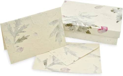 Miniatura 17 de Kathmandu Valley Co. Nepali Cherish - Juego de tarjetas de felicitación y sobre con papel Lokta hecho a mano de Nepal, 15 tarjetas (abejas)