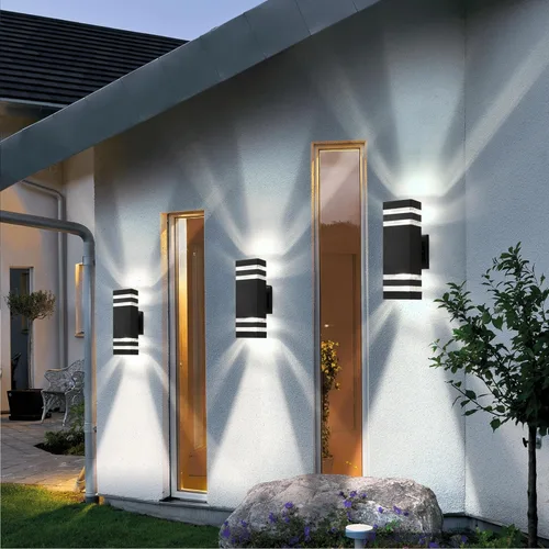 Miniatura 2 de tewei Paquete de 4 Luces de Pared para Exteriores, Luminaria Exterior Moderna de Montaje en Pared Negra, Luces Exteriores para Casa, Aluminio Negro