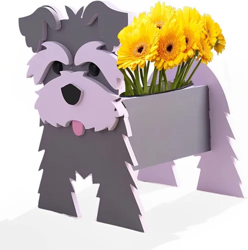 Miniatura 48 de Macetero de flores para perros, regalos para mujeres, bonitas macetas de PVC para perros, macetas para interiores y exteriores, maceta de jardín