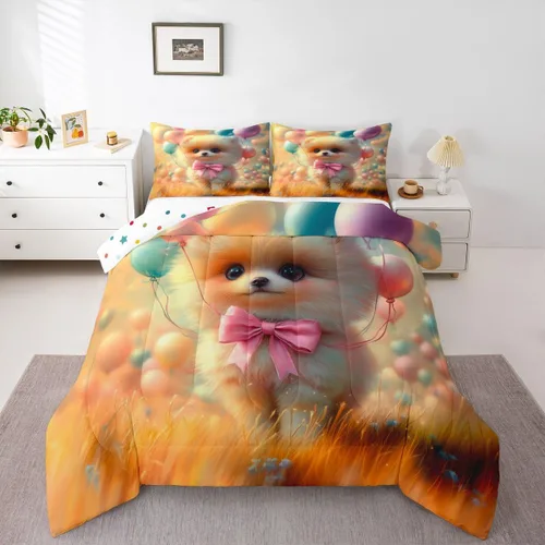 Miniatura 16 de Erosebridal Juego de ropa de cama de oso polar, tamaño individual, juego de edredón de oso blanco con patrón de animales, edredón de microfibra Oso