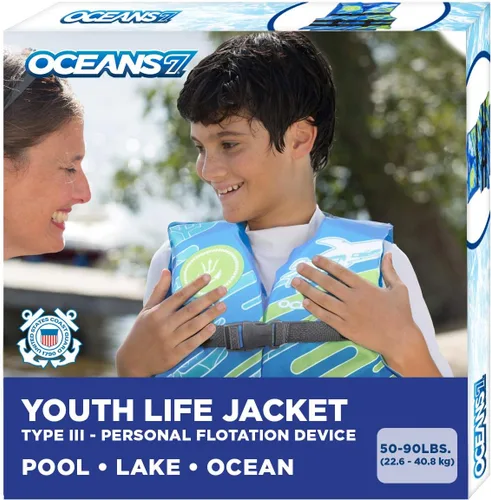 Miniatura 6 de Aqua Oceans 7 Life Jacket for Kids - US Coast Guard Approved Life Vest for Infant, Child & Youth Boys and Girls, Open-Side PFD for Boating, Swimming