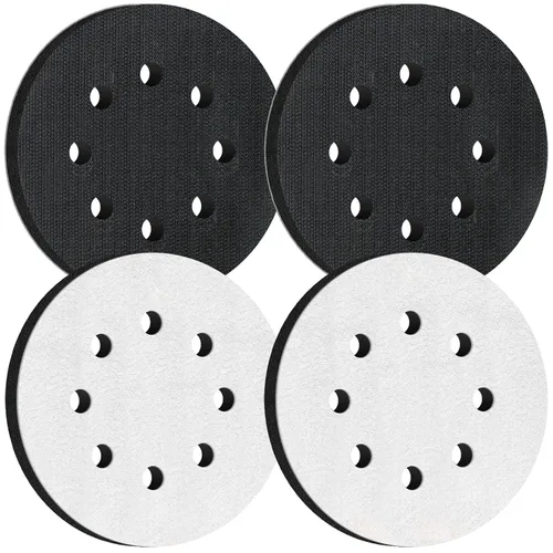 Miniatura 15 de 2 almohadillas de repuesto para lijadora de 5 pulgadas, 8 agujeros de gancho y bucle con 3 orificios para tornillos para lijadora orbital aleatoria