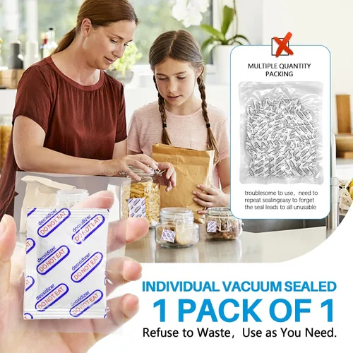 Miniatura 2 de Absorbentes de oxígeno para almacenamiento de alimentos, 300 cc (1 paquete de 1 paquete sellado al vacío individualmente, 100 paquetes totales)