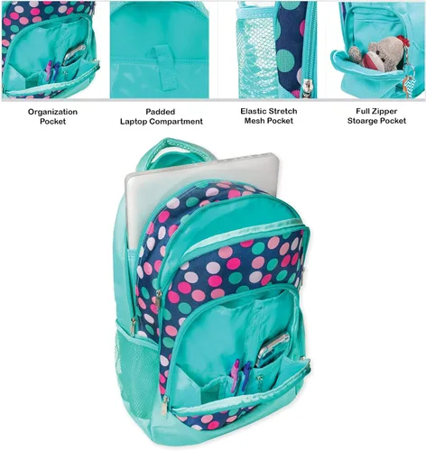 Miniatura 5 de Class Collections - Conjunto de mochila y lonchera punto polka azul