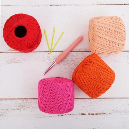 Miniatura 12 de Threadart - Juego de hilos de ganchillo de algodón 100% puro, tamaño 3, colores de ambiente de playa, cuatro bolas de 1.76 oz