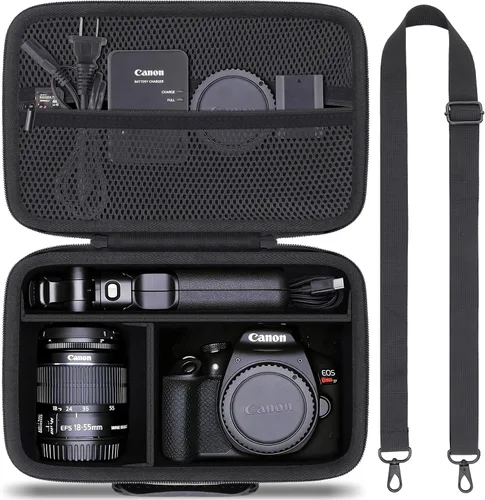 co2CREA Funda para cámara compatible con Canon EOS Rebel T7 / T100 / R50 / R100 / R5 / R6 Mark II / 90D DSLR cámara con lente de 0.709-2.165 in,