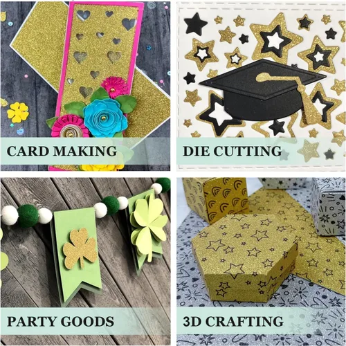 Miniatura 5 de Cardstock Warehouse Diamond Print Inkjet Glitter - Papel de cartulina con purpurina dorada de alta calidad, 15 hojas, 8.5 x 11 pulgadas, 104 Dorado