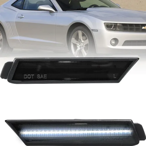 Miniatura 9 de Camaro - Kit de luces LED para 2010 2011 2012 2013 2014 2015 Chevy Camaro lente transparente rojo/ámbar LED giro lateral siganl lámparas de marcador