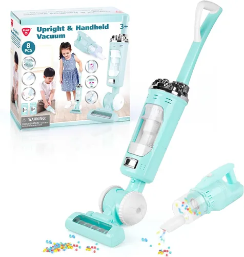 Set de juguete de aspiradora para niños para niños pequeños - 2 piezas de juguete de aspiradora para niños pequeños de 3+ años con efectos de Verde