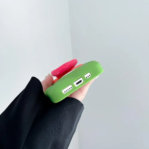Miniatura 5 de Fundas de Teléfono Kawaii Compatibles con iPhone 13 Pro, Lindo Dibujo Animado Rana Verde con Lengua de Felpa Mujeres Niñas Cubierta de Silicona Rana