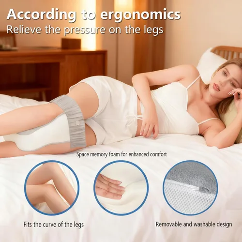 Miniatura 7 de Almohada ergonómica de espuma viscoelástica para adultos con correa ajustable, cojín grande para aliviar el dolor de ciática, soporte de cadera