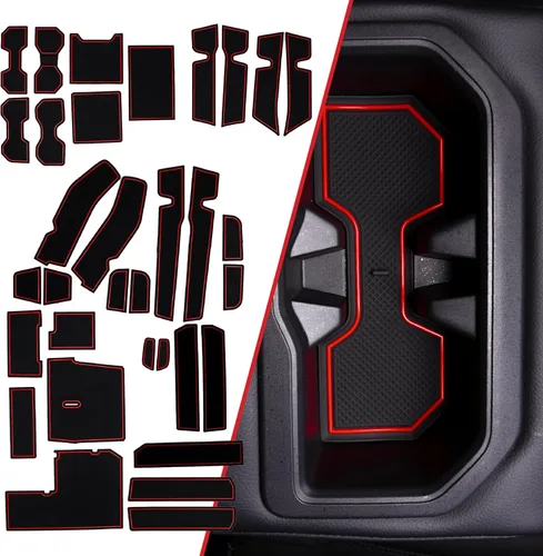 Miniatura 37 de CupHolderHero Compatible con accesorios Toyota Tundra 2014-2021 - Insertos de portavasos antideslizantes antipolvo, tapetes para consola central