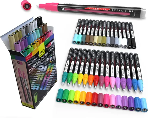 Miniatura 10 de Marcadores acrílicos, bolígrafos de pintura surtidos para pintura en roca, lienzo, vidrio, tazas, madera, cerámica, tela, metal, álbumes