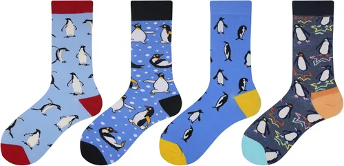 Miniatura 2 de Calcetines de caña corta casuales para hombre, de algodón, con motivo de animales, alocados y divertidos, 5 pares