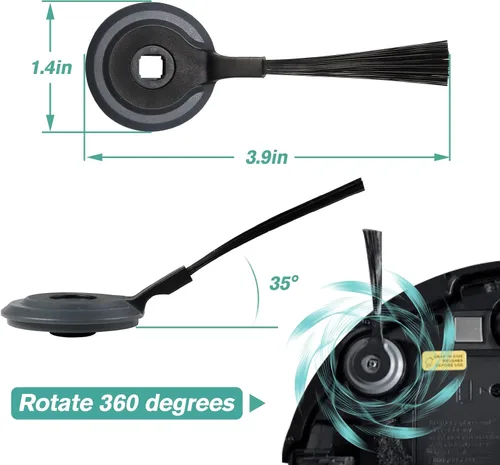 Miniatura 7 de Paquete de 6 filtros de repuesto RVFFK950 para Shark Robot y 8 cepillos laterales RVSBK950 de repuesto para robot Shark ION
