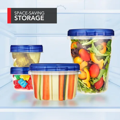 Miniatura 7 de Stock Your Home Recipientes de plástico de 4 onzas con tapas giratorias (paquete de 6), recipientes pequeños para congelador de 1/2 taza